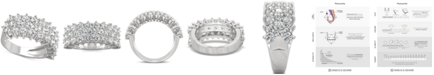 Charles & Colvard Moissanite Triple Row Band (3 ct. t.w. DEW) in 14k White Gold